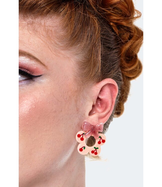 CHERRY FLOWER RETRO EARRINGS