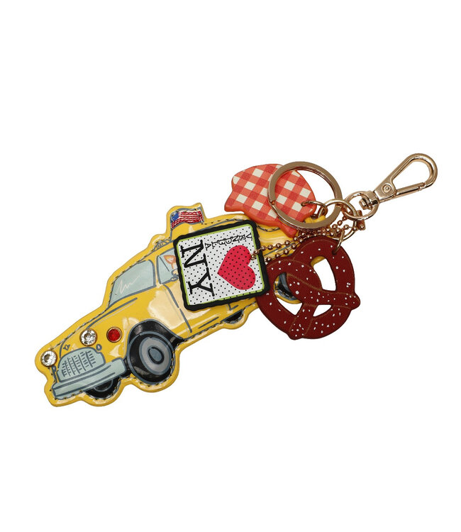 New York City Cats & Corgis Taxi Key Charm