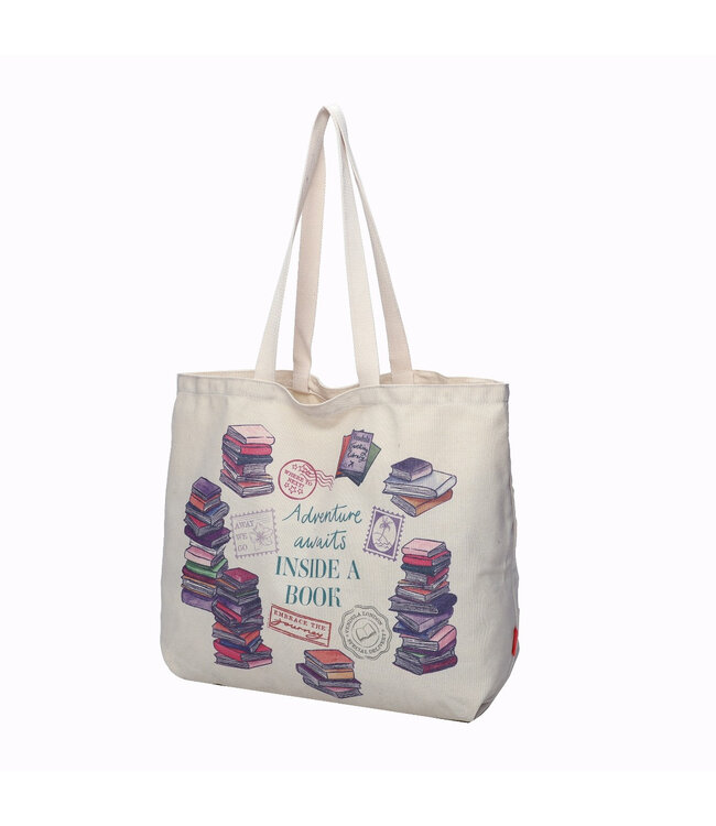 Vendula Travelling Library Canvas Tote Bag