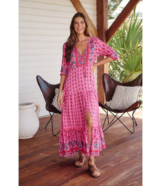 RASPBERRY ROMANCE PRINT TESSA MAXI