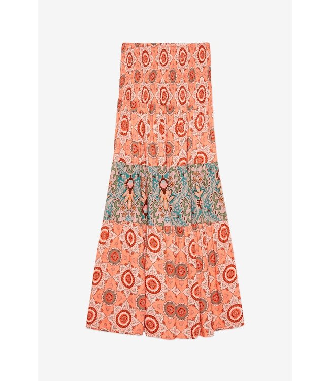 Long skirt mixed prints