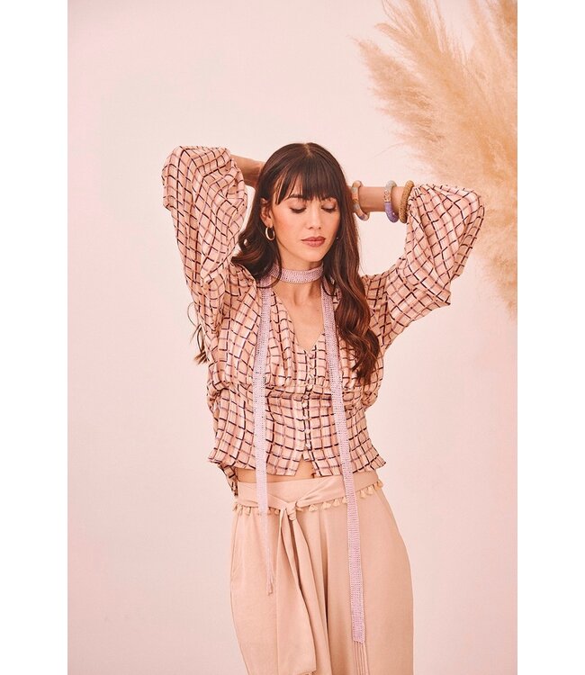 LONG SLEEVE PRINTED BLOUSE