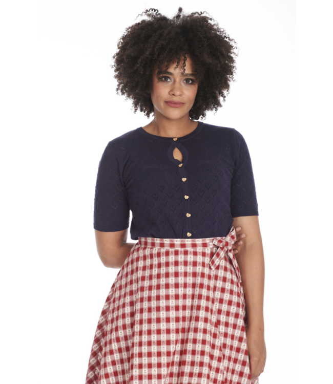 Cardigan korte mouw navy