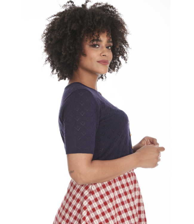 Cardigan korte mouw navy