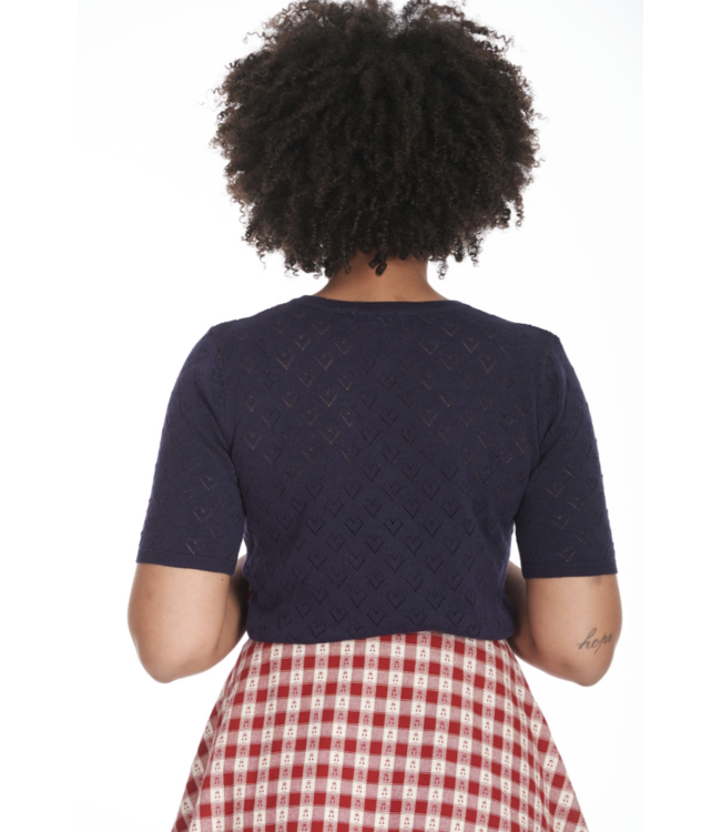 Cardigan korte mouw navy