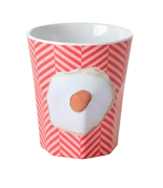 Rice Jumbo Cup - Red - Fried Egg Print
