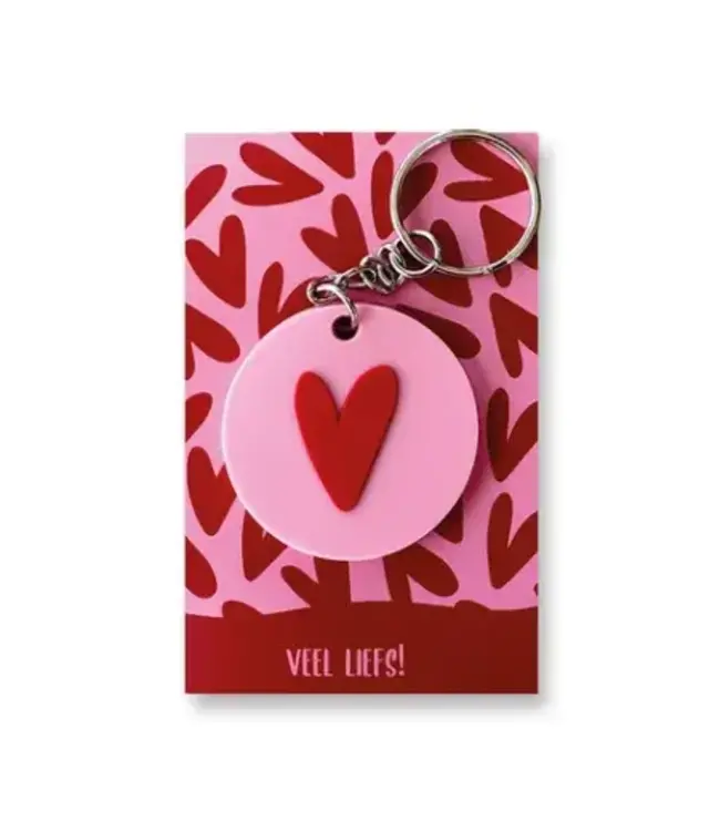 Sleutel hanger Hartje roze