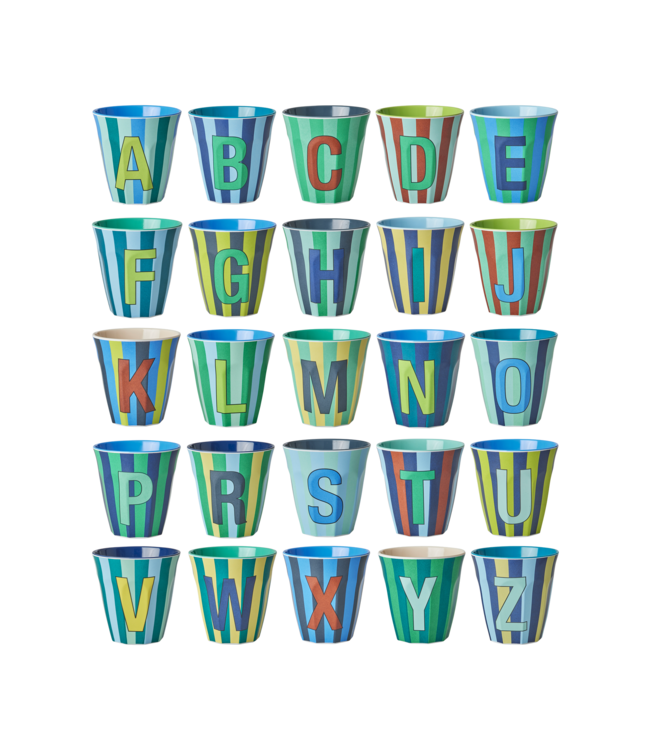Alfabet Bekers Stripe Blue