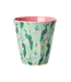 Medium Cup - Green - Peacock Power Print