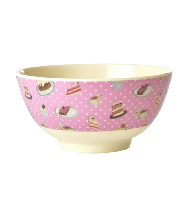 Middelgroot Kom - Roze - Sweet Cake Print