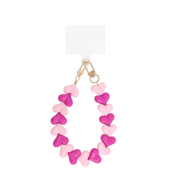 Telefoon koord Hartjes Pink -Purple