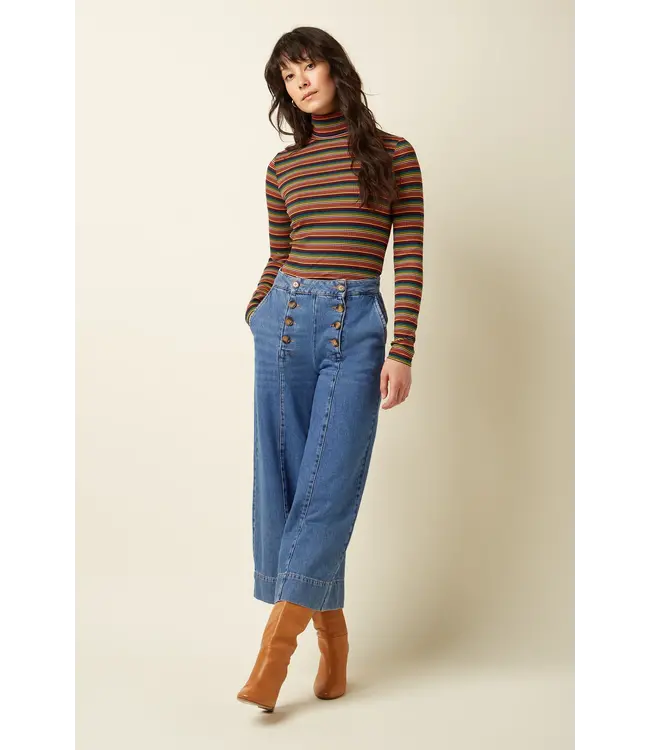 Melody Sailor Culotte Stone Denim