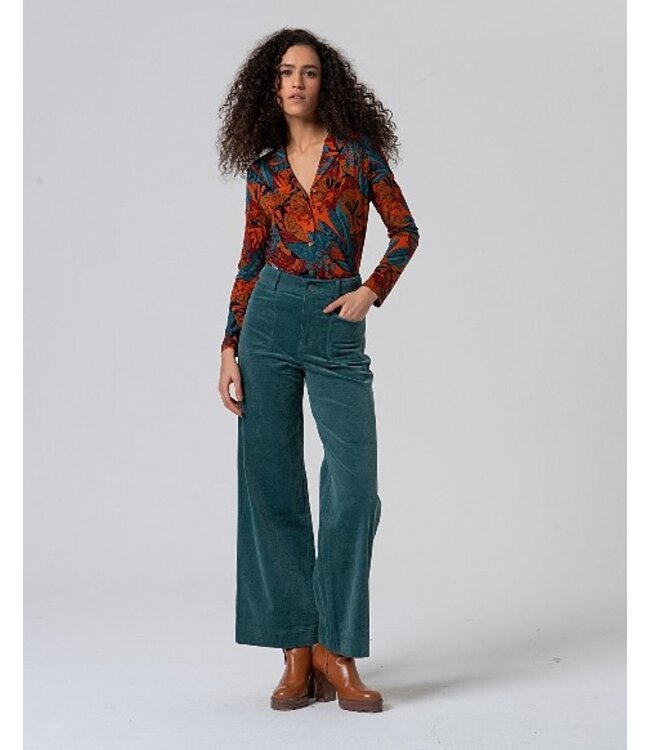 Flared Pants With Patch Pockets