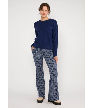 Blutsgeschwister Schlaghose On a Winters Day Flared alpine rose jacquard