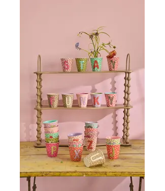 Rice Medium Cup - Pink Flowers