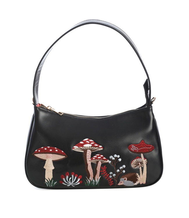 BLACK WOODLAND HIPPIE VIBES HANDBAG