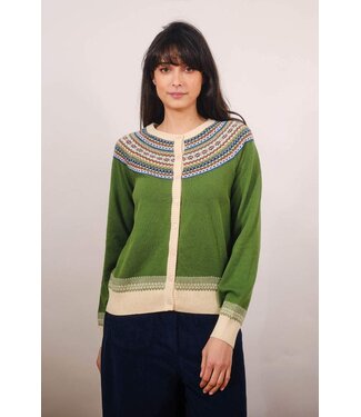 Pretty Vacant Basic Cardigan Fairisle Green