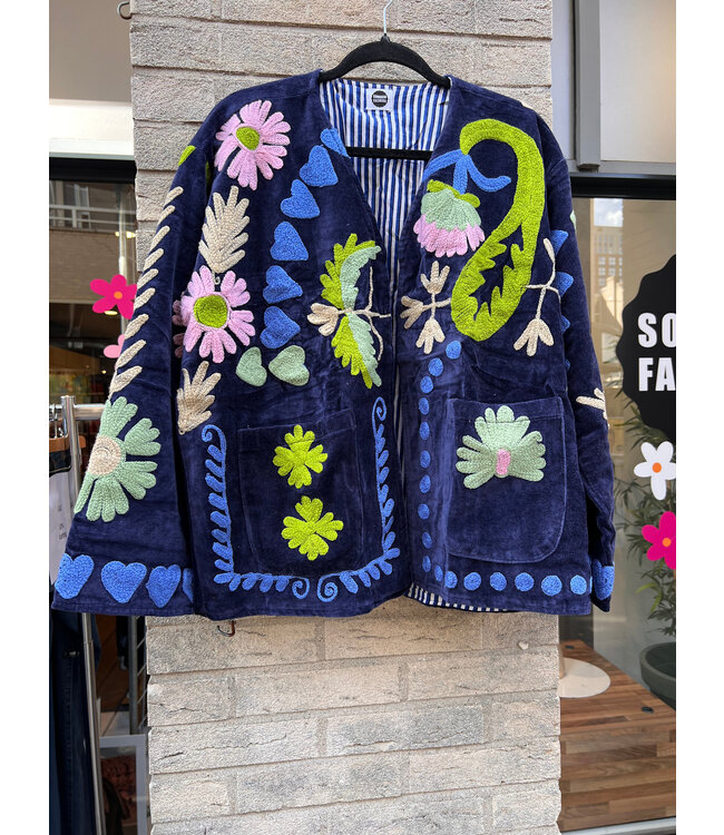 Velvet Suzani jacket Amour navy