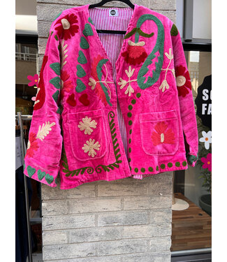 SoMuch Velvet Suzani jacket Amour roze