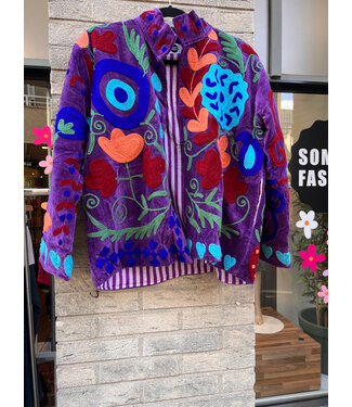 SoMuch Velvet Suzani jacket Paars