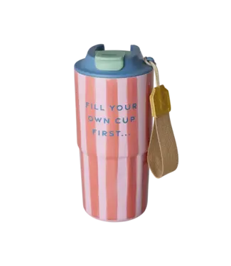 Rice Stainless Thermo cup Organic Stripes