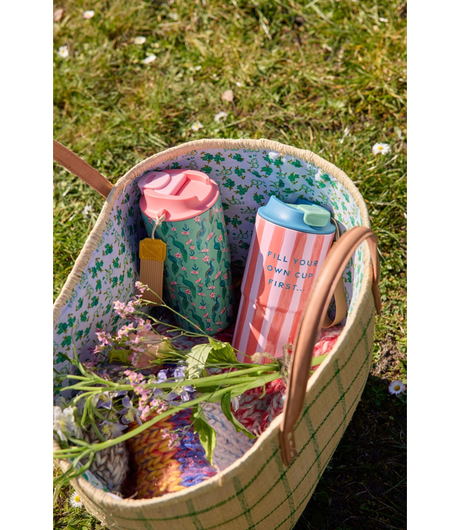 Stainless Steel Thermo cup Peacock print