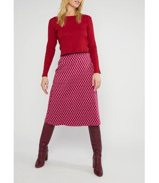 Blutsgeschwister Midirock Relax and Revel pink urban check
