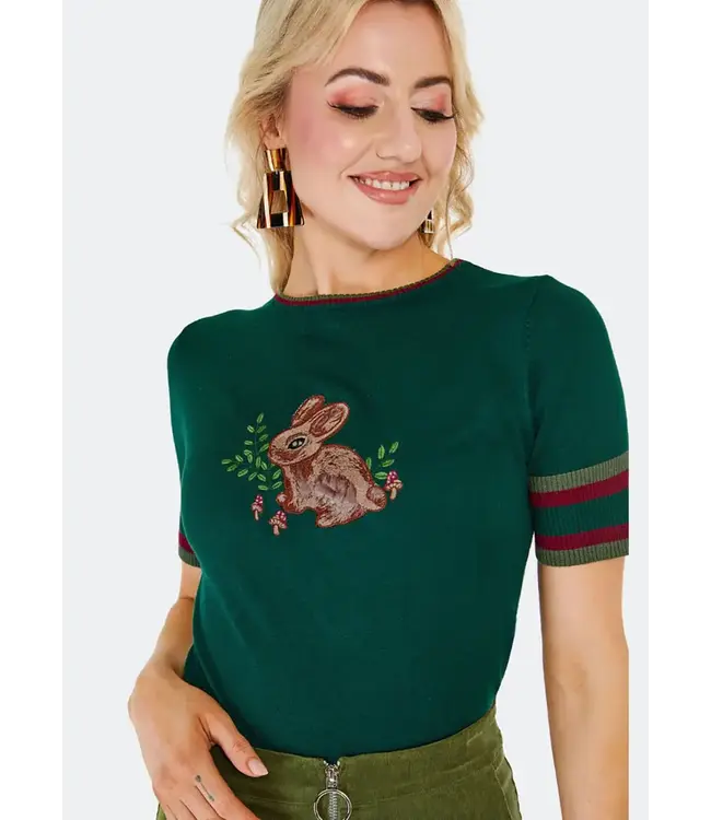 FOREST BUNNY EMBROIDERED SWEATER