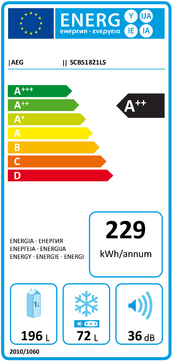 AEG SCB51821LS Inbouw koelvriescombinatie nis 178 cm