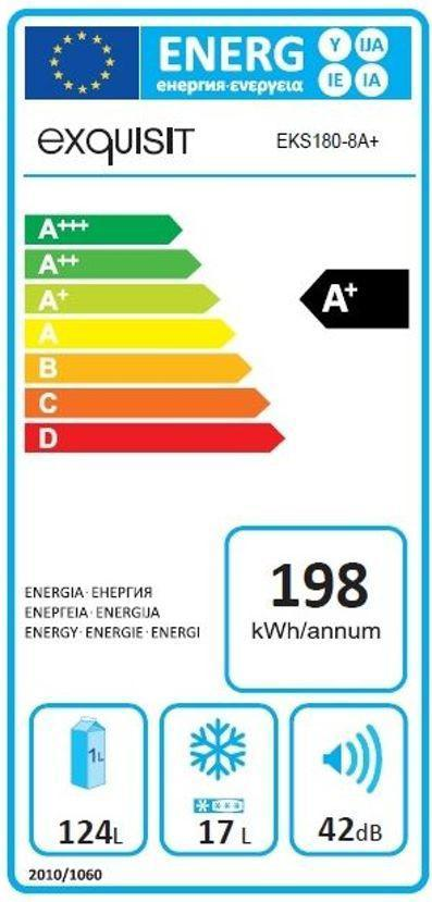 Exquisit EKS180-8A+ Inbouw koelkast 102 cm met vriesvak