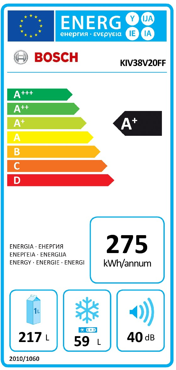 Bosch KIV38V20FF Inbouw koelvriescombinatie nis 178 cm