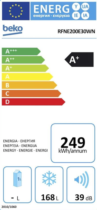 Beko RFNE200E30WN Vriezer