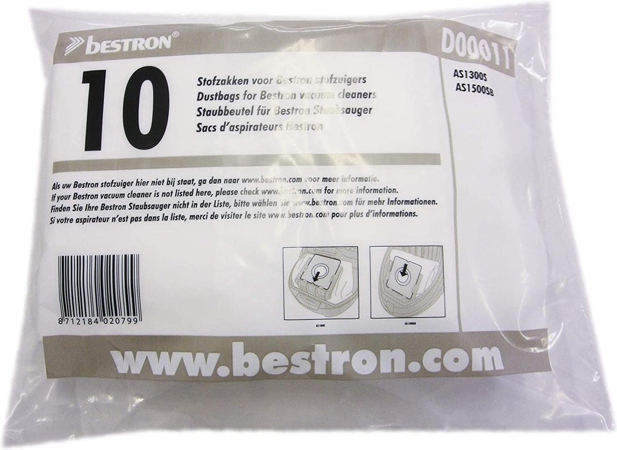 Bestron D00011 Micro Fleece stofzuigerzakken 10 stuks