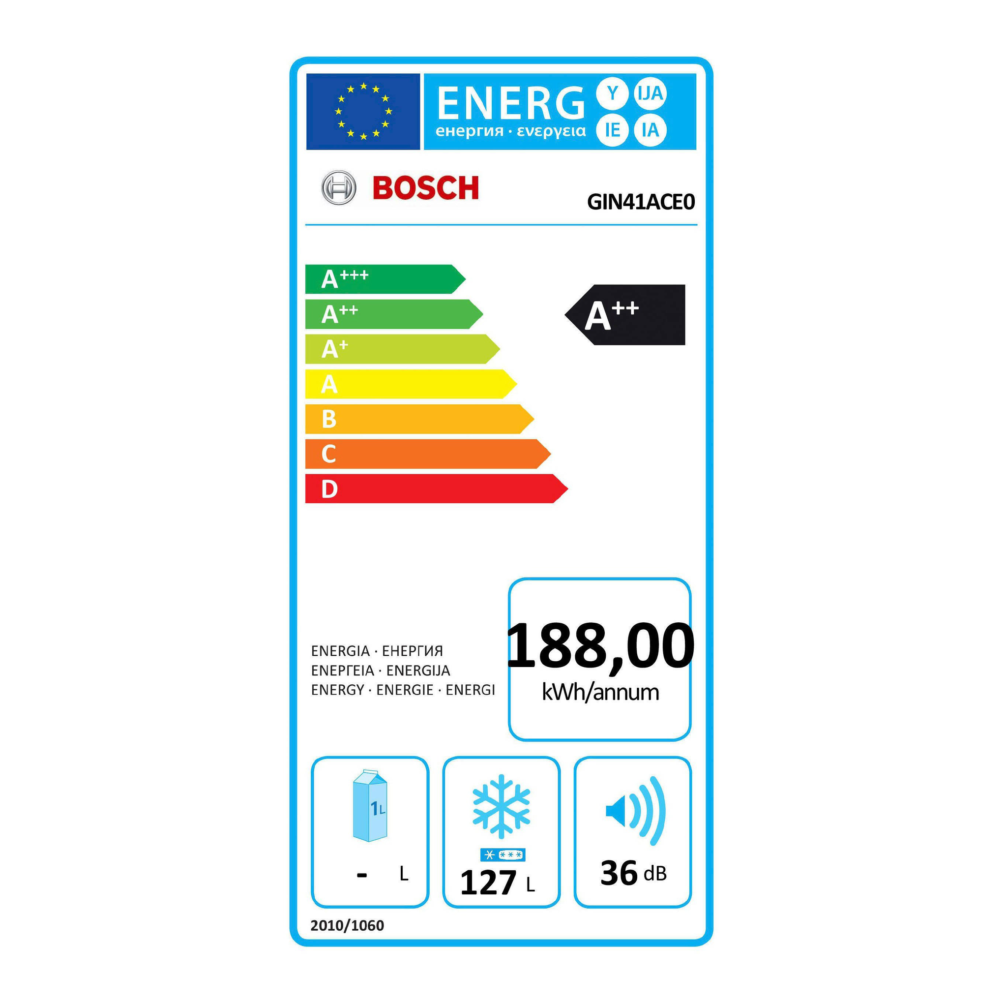 Bosch GIN41ACE0 Inbouw vriezer