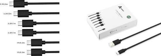 AUKEY 6-Pack Micro USB kabels