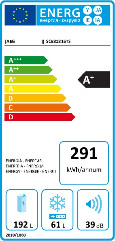 AEG SCE81816TS Inbouw koelvriescombinatie nis 178 cm