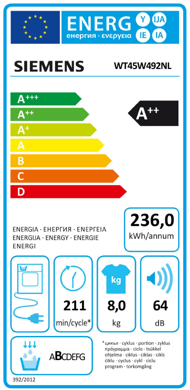 Siemens WT45W492NL Warmtepompdroger