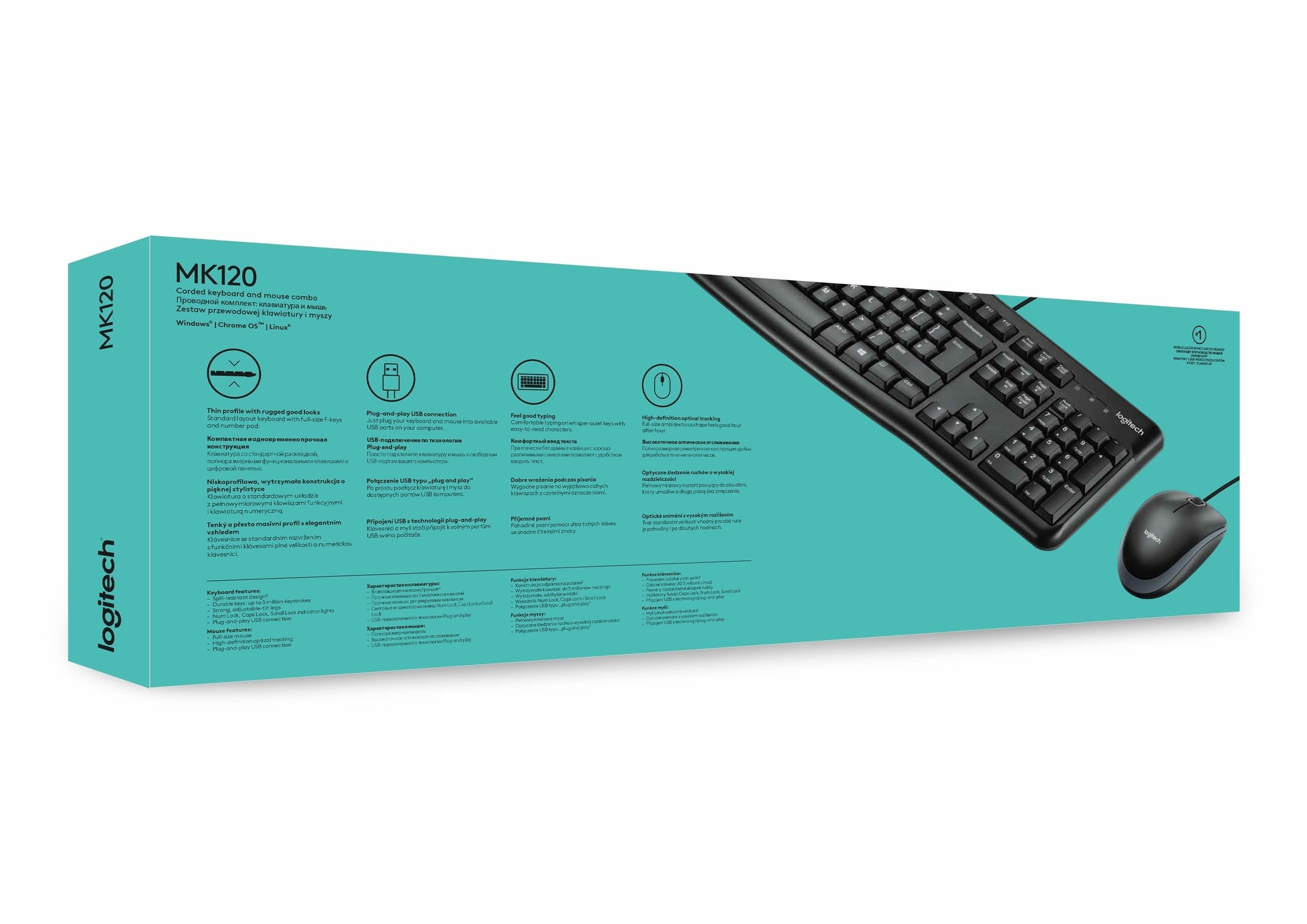 Logitech MK120 Deskset Bedrade Muis en Toetsenbord