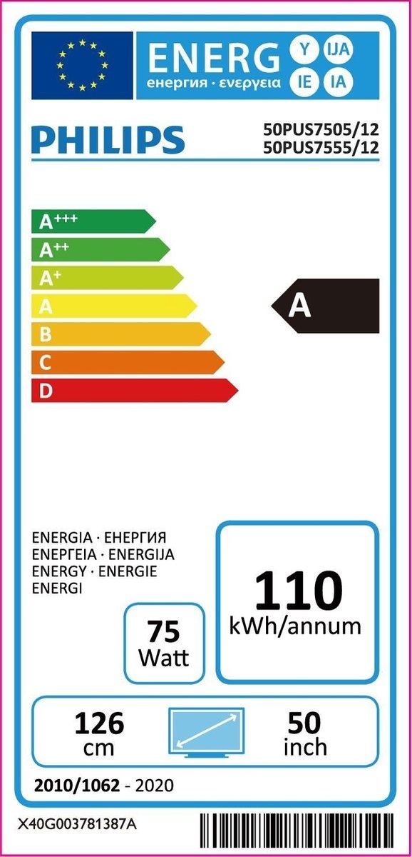 Philips 50PUS7505/12 - 50 inch Led tv
