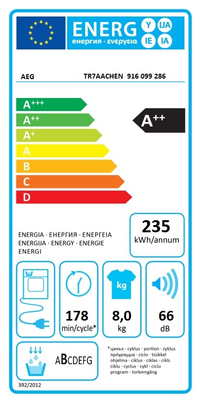AEG SensiDry TR7AACHEN - Warmtepompdroger