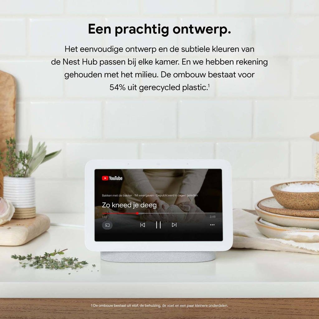 Google Nest Hub 2 Chalk (GA01331-FR) - Smart Home systeem