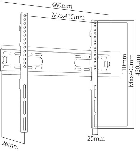 Blow TV HQ 32"-55" black slim - TV muurbeugel