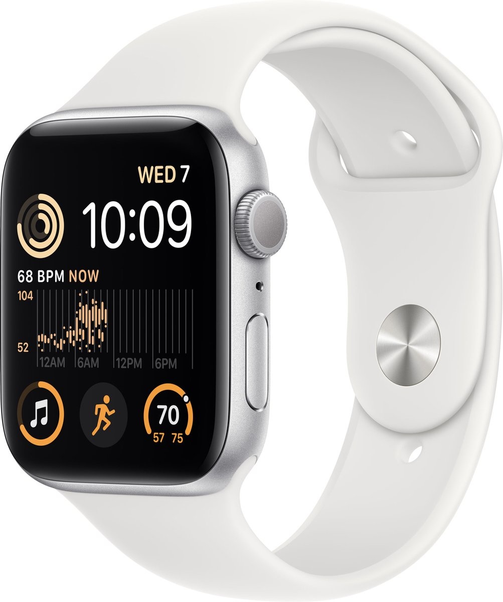 Apple Watch SE (2022) 44mm Zilver Aluminium - Smartwatch