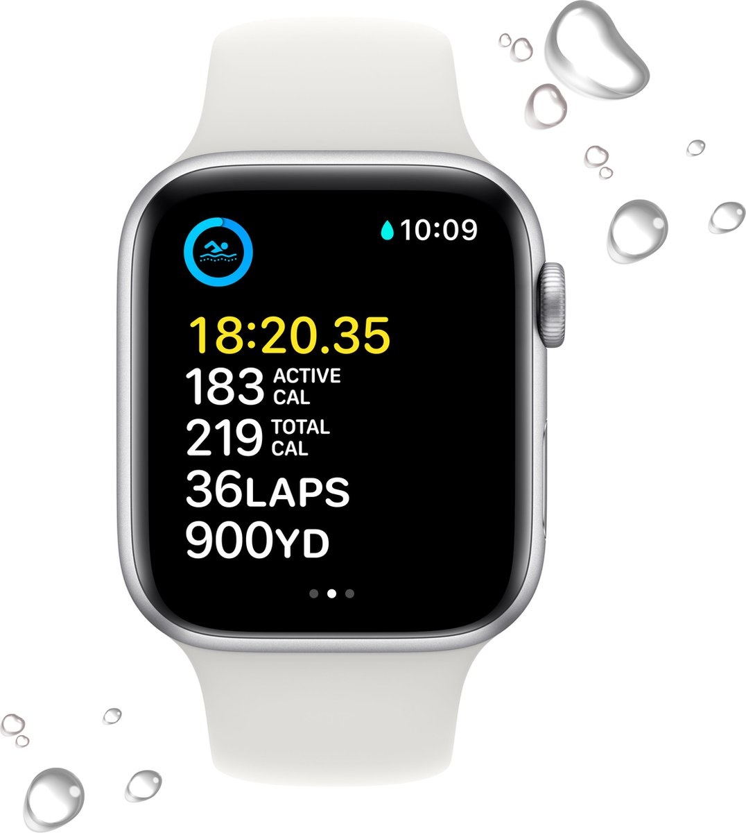 Apple Watch SE (2022) 44mm Zilver Aluminium - Smartwatch