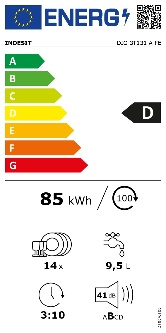 Indesit DIO 3T131 A FE - Inbouw vaatwasser