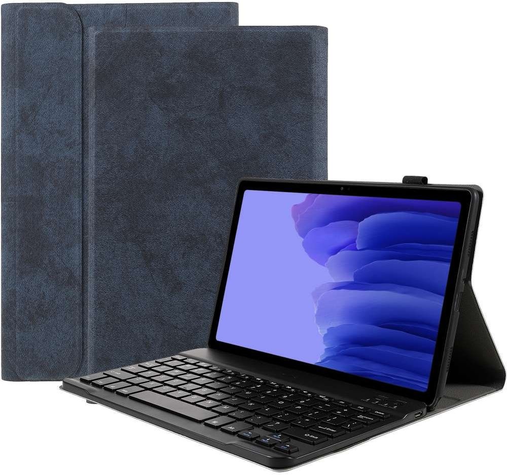 Just in Case Vintage Bluetooth Keyboard Cover - Samsung Galaxy A7 - Blauw - Beschermhoes