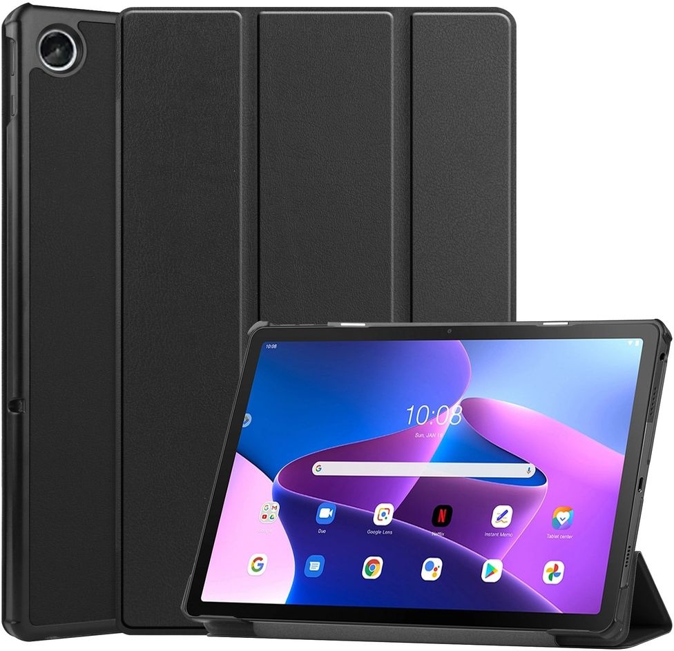 Just in Case Smart Tri-fold - Lenovo Tab M10+ - Zwart - Beschermhoes