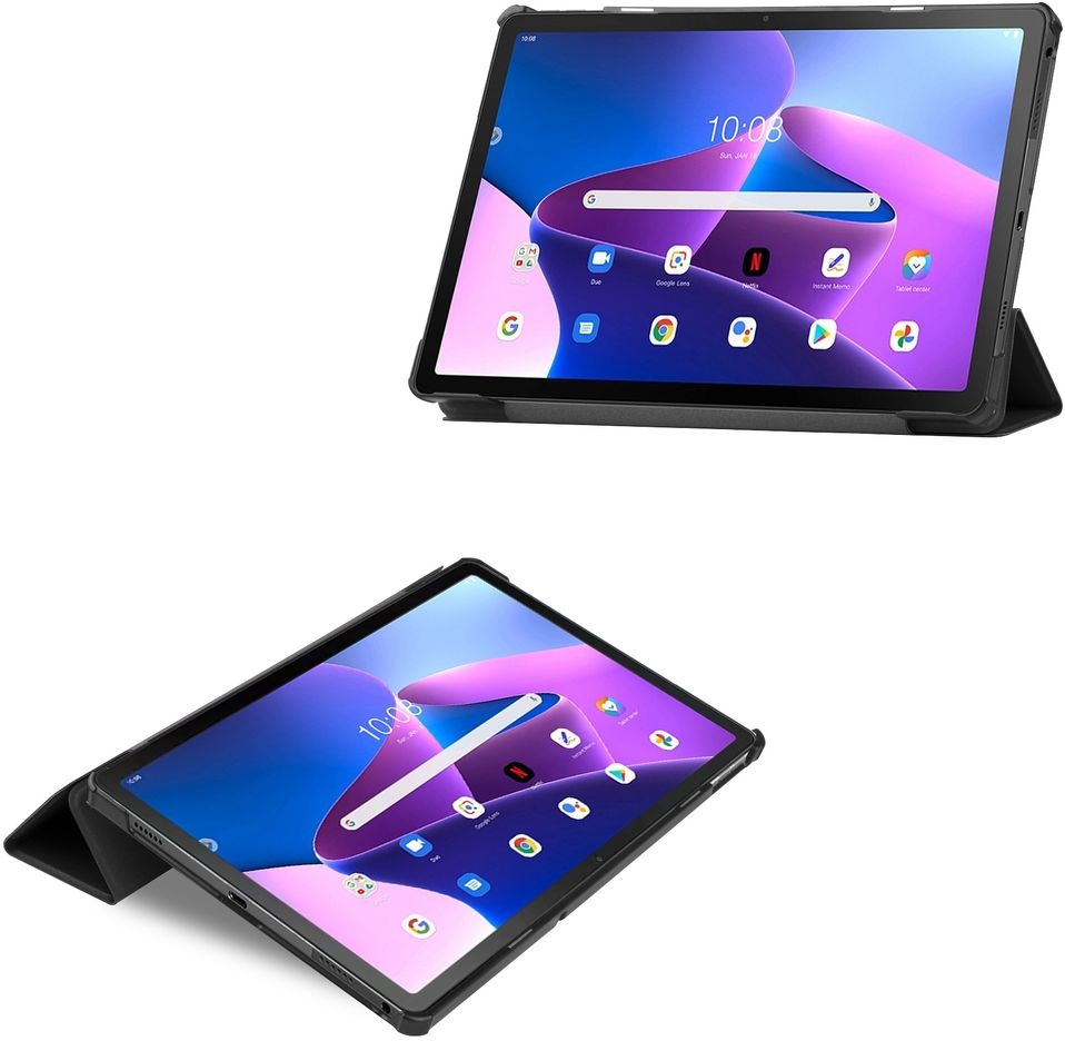 Just in Case Smart Tri-fold - Lenovo Tab M10+ - Zwart - Beschermhoes