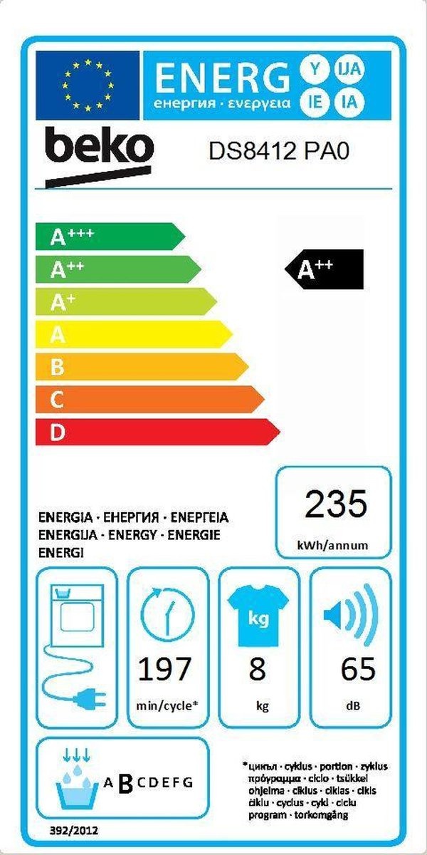 Beko DS8412PA0 - Warmtepompdroger