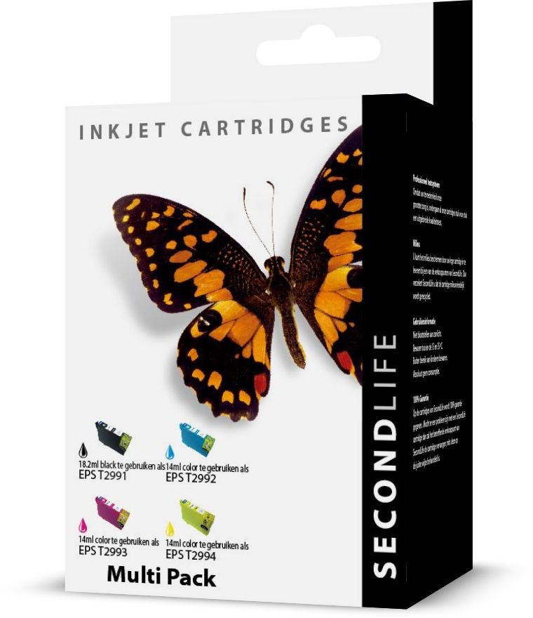 SecondLife Epson 29 XL Multipack T2996 Zwart + 3 kleuren - Inktcartridge